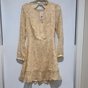 Pink and gold cocktail mini dress